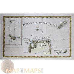 Queen Charlotte's Simson's and Gower's Islands old map by Hogg 1784