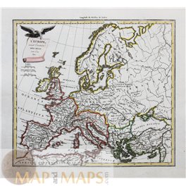 L'EUROPE AVANT INVASION DES HUNS OLD MAP Europe before the Huns MALTE-BRUN 1812
