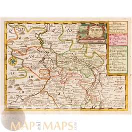 Merseburg Saxony-Anhalt Antique Map Schreibern 1749