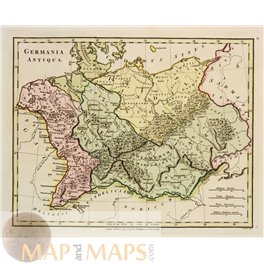 Germania Antiqua antique map by Wilkonson 1798
