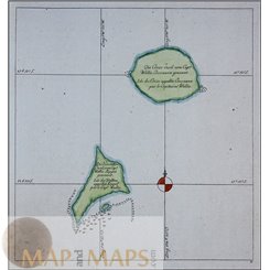 The Cosos and Traitor's Island Old map James Cook 1778