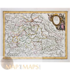 Upper Saxony, Germany antique map by Le Rouge 1756