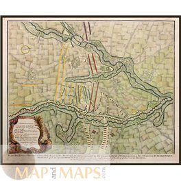 Lines of Brabant Antique Battle plan Rapin 1743