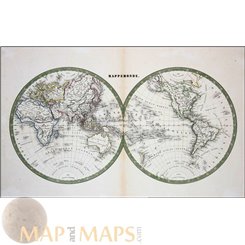 World Géographie Mappemonde Malte Brun 1855 