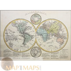 Mappe Monde Antique World Map Antarctica Drioux 1845.