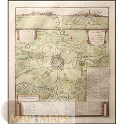 OLD MAP GELDER GERMANY BATTLE PLAN GUELDRE CAPITAL DE LA GUELDRE DUMONTH 1726