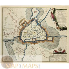 OLD MAP OF GHENT-GENT-BELGIUM-CITADELLE DE GAND-DUMONT 1729