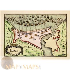 France maps, Dieppe Bombardment 1694 La Feuille 1706
