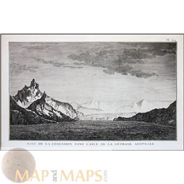 SOUTH GEORGIA ISLAND-VOYAGE JAMES COOK, OLD ENGRAVING, CAPTAIN COOK 1780