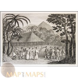 Otaheite Welcome of Captain Wallis to Tahiti Voyages Cook 1767