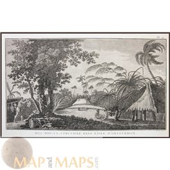 TONGATAPU ISLAND AMSTERDAM-VOYAGE JAMES COOK, OLD ENGRAVING, CAPTAIN COOK 1780