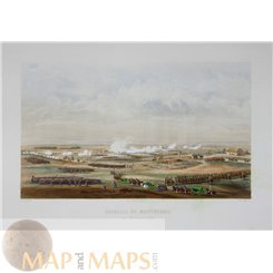 Battle of Montmirail Antique print Napoleon Bonaparte 1860
