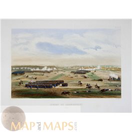 Battle of Champaubert antique military print Napoleon 1860.