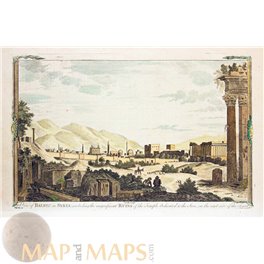 1780 antique engraving Ruins of Baalbek Syria