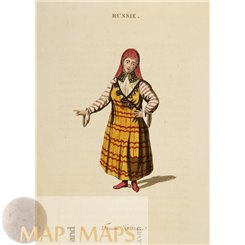 Russia Women of Tartary-Femme Tartara Antique Print 1834