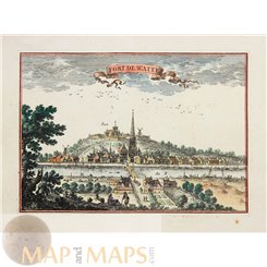 Fortress Monastery de Watte Watten, France Antique print van Schley 1667 