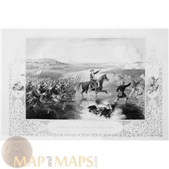 Passage of the Ingour, by Omar Pasha. old print Crimean War 1854