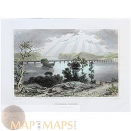 Columbia Bridge (Susquehanna) Antique print Meyers 1860