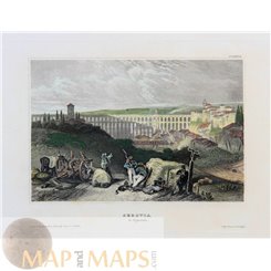 ANTIQUE PRINT, SEGOVIA, SPAIN. MEYERS 1850