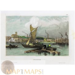 England Fine antique print Woolwich London by Meyer 1838 