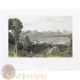 Greece old art prints of Lefkada Island by Meyer 1850 