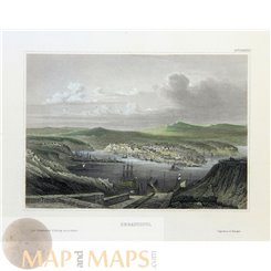 Crimean Peninsula old prints, Sevastopol by Meyer 1856