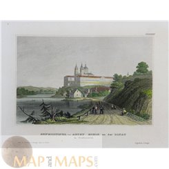 Austria old prints of Melk, The Melk Abbey by Meyer 1850