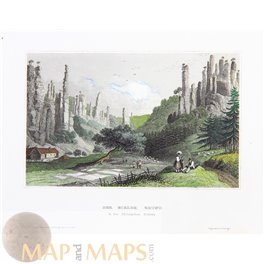 National Park Saxon Switzerland Antique Print 1849