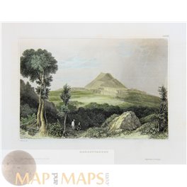 Germany old prints, Hohenstaufen mountain by Meyer 1850