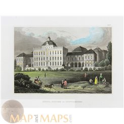 Palace Ludwigsburg, Baden-Württemberg, Germany, Old antique print Meyers 1837.