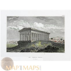 Der Thesseus Tempel zu Athen. Stahlstich aus Meyers Universum. 1860