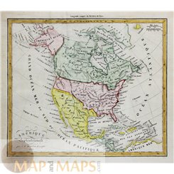 North Central America Old antique map by Dufour 1828.