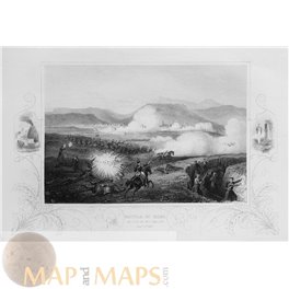 Battle of Kars, old print Crimean War 1855