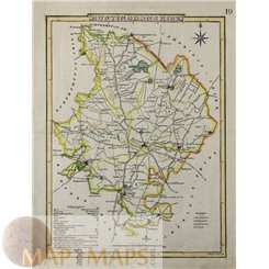 Huntingdonshire Cambridgeshire antique map 1830