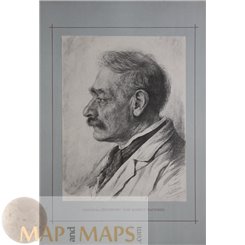 ROBERT RAUDNER, HIS FATHER, ORIGINAL ANTIQUE PRINT 1890