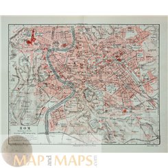 ANTIQUE MAP, THE HARZ, GERMANY, BY MEYERS 1892