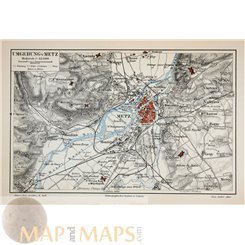 Antique Old Map of Metz France 1905