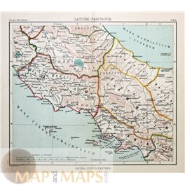  Italy antique map Kingdom of Campania Justus Perthes 1893