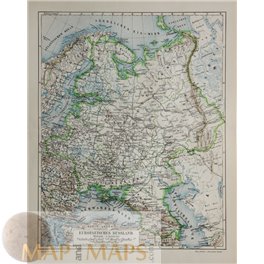 France detailed map inlay Corsica Antique map 1892