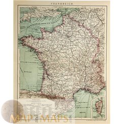 France Corsica old map Frankreich Joseph Meyer 1905 