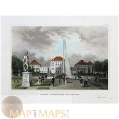 Nympenburg palace Munchen Germany antique print 1838