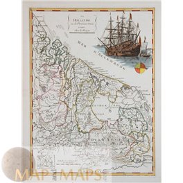 Holland Provinces Maastricht antique map Le Rouge 1756
