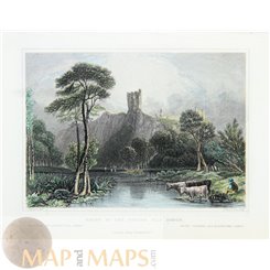 Ruins of Les Quatre Fils Aymon Belgium 1830 old print