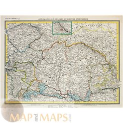 SWITZERLAND SWISS HISTORY, THE HELVETIC REPUBLIC ANTIQUE MAP – G. HECK 1842