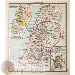 Palestina Israel antique map Palaestina Justus Perthes 1893