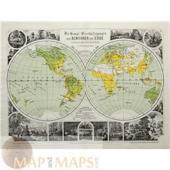 Maps of the World Antique Map Ravenstein 1875