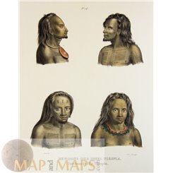 Natives Of Tahiti & Amberi or Waigiu Island Honegger 1850