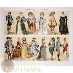 European fashion print, Costume 17th. till 19th. Century