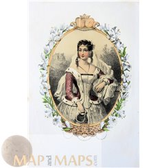 Lady, French Art Antique & Vintage Prints by Lassalle 1852