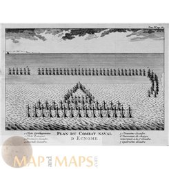The Battle of Cape Ecnomus, Plan du Combat naval d'Ecnome Rollin 1727